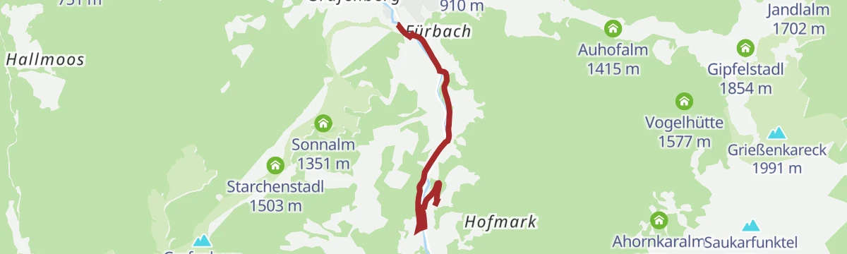 Route map: Bauernstüberl über Wanderweg Kleinarl